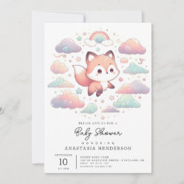 Elegant Fox Baby Shower Inbjudningar