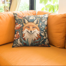 Elegant Fox William Morris Inspired Blommigt Kudde