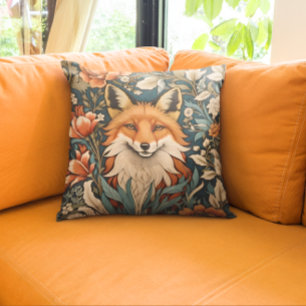 Elegant Fox William Morris Inspired Blommigt Kudde