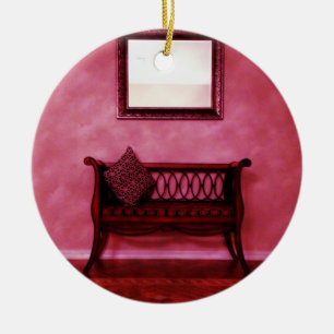 Elegant Foyer Sette Seat Spegel Inredingsdesign Julgransprydnad Keramik