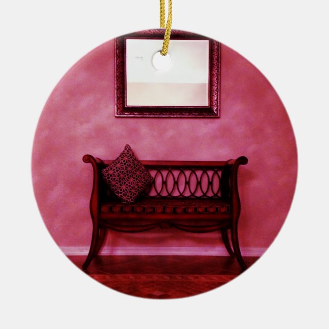 Elegant Foyer Sette Seat Spegel Inredingsdesign Julgransprydnad Keramik (Framsidan)