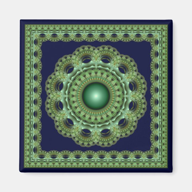 Elegant Fractal-ramad ornamentmagnet Magnet (Framsidan)
