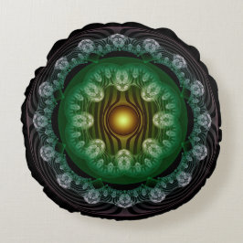 Elegant fraktal ornate mönster round-kudde rund kudde