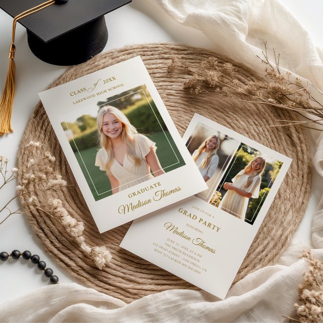 Elegant Frame Photo Graduation Invitation Inbjudningar (Skapare uppladdad)