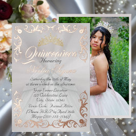 Elegant Frame & Photo on White Quinceanera 