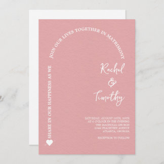 Elegant Framed in Faith Light Coral Bröllop Inbjudningar