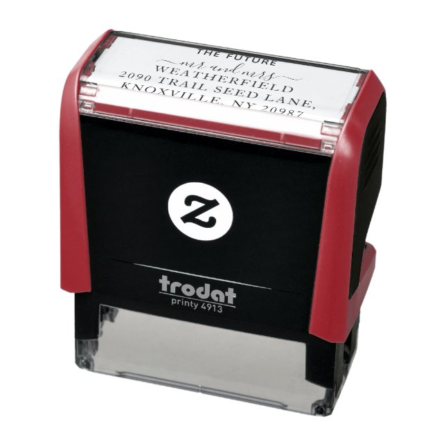 Elegant Framtid Herr och fru Returadress Självfärgande Stämpel (Produkt)