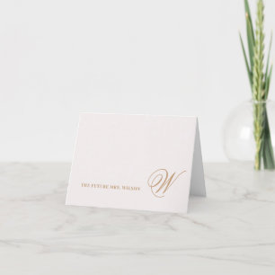 Elegant Framtida Fru Blush Guld Kalligrafi Vikbar Tack Kort