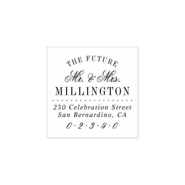 Elegant Framtiden för Bröllop Returadress Stämpel (Tryck)