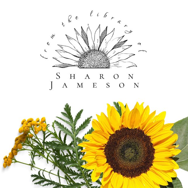 Elegant från Bibliotek av eget namn Solros Självfärgande Stämpel (Skapare uppladdad)