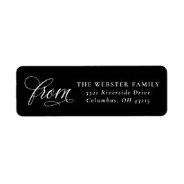 Elegant från enkel svartvit returadress returadress etikett