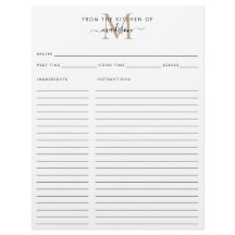 Elegant från köket i Guld Monogram Recipe