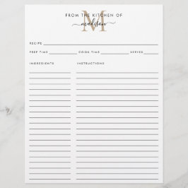 Elegant från köket i Guld Monogram Recipe