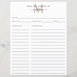 Elegant från köket i Guld Monogram Recipe