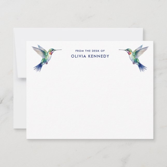 Elegant från Personlig Hummingbird-stationen Anteckningskort (Framsida)