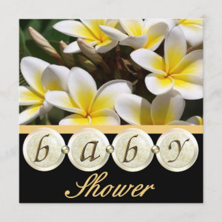 Elegant Frangipani Baby Shower-inbjudan Inbjudningar