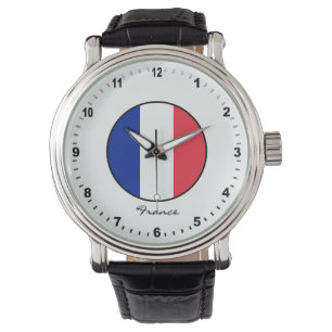 Elegant Frankrike Watch & Fransk Flagga/Paris Armbandsur