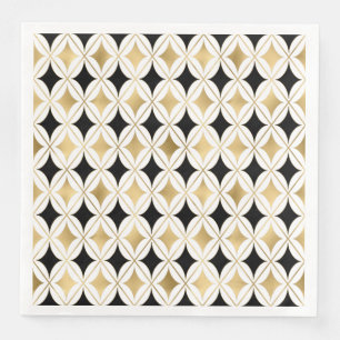 Elegant Fransk Black Guld Classic Glam Pappersservett