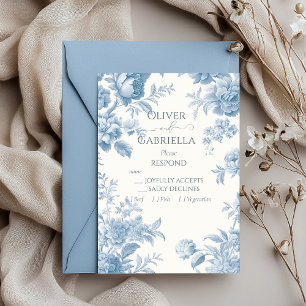 Elegant Fransk - bläddra Blommigt Bröllop OSA Kort