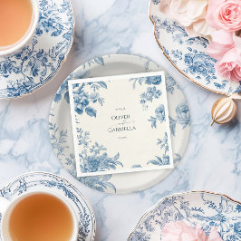 Elegant Fransk - bläddra Blommigt Bröllop Pappersservett