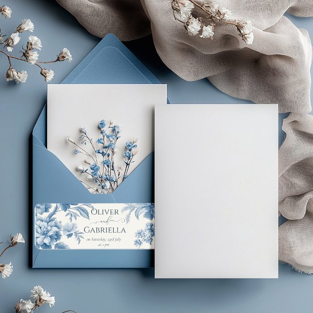 Elegant Fransk - bläddra Blommigt Bröllop Returadress Etikett (Skapare uppladdad)