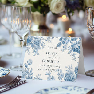 Elegant Fransk - bläddra Blommigt Bröllop Tack Kort