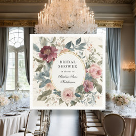 Elegant Fransk Blommigt Guld Möhippa Tea Pappersservett