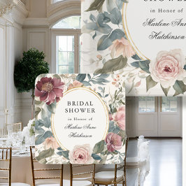 Elegant fransk blomsterbröllopsdusch i guld underlägg papper kvadrat