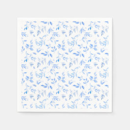 Elegant Fransk Blue Blommigt Botanical Bröllop Pappersservett