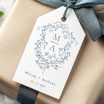 Elegant Fransk Blue Blommigt Vapensköld Bröllop Presentetikett<br><div class="desc">Klassisk Fransk som segrare för bröllop-presentens blåa blommigt-märkre. Om du vill ha en mer avancerad anpassning av den här designen klickar du på knappen DESIGN VERKTYG ovan!</div>