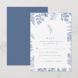 Elegant Fransk Blue Bloom Blommigt Bröllop OSA Kort