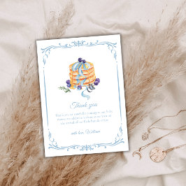 Elegant Fransk Blueberry Pancake Baby Shower Tack Kort