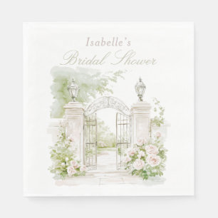 Elegant Fransk Chateau Pastel Möhippa Garden Pappersservett