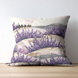 Elegant Fransk Countryside Söt Lavender Fält Kudde
