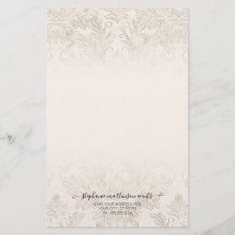 Elegant Fransk Damask Ivory Professionell Business Brevpapper