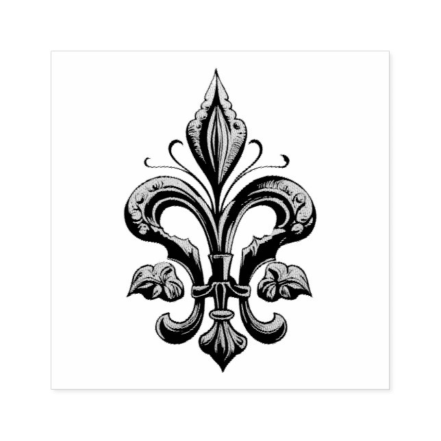 Elegant Fransk Fleur de Lis Stämpel (Tryck)