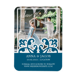 Elegant Fransk Foto Spara datuminbjudan Magnet