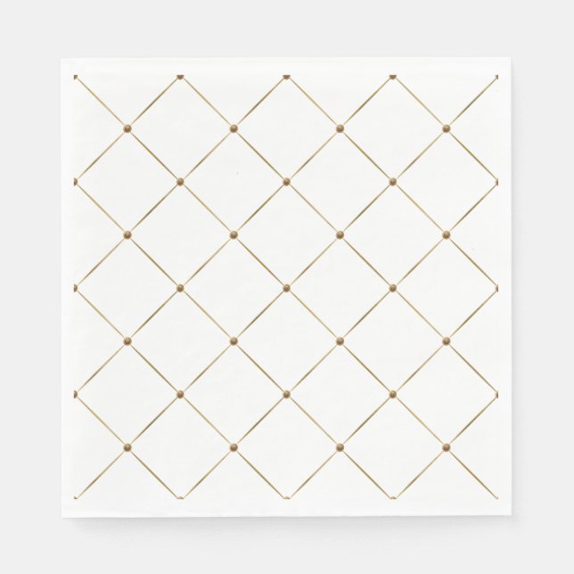 Elegant Fransk Harlequin Black Guld Classic Pappersservett (Framsidan)