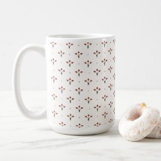 Elegant fransk imperial blom- och diamantmotiv kaffemugg