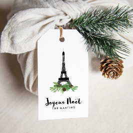 Elegant Fransk Joyeux Noel med Eiffel Torn Presentetikett