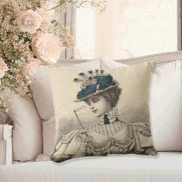 Elegant Fransk Kvinnor i en Vintage för husdjur Kudde