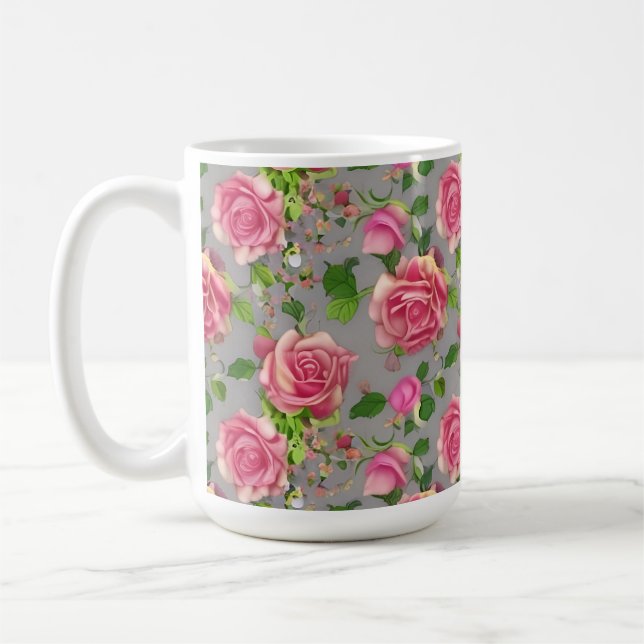 Elegant Fransk Land Garden Ro design Kaffemugg (Vänster)