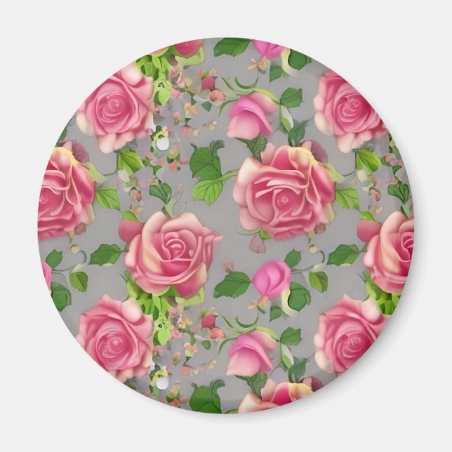 Elegant Fransk Land Garden Ro design Magnet (Framsidan)