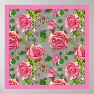 Elegant Fransk Land Garden Ro design Poster