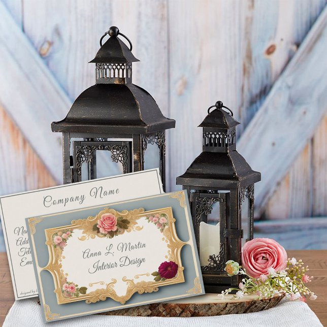 Elegant Fransk Land Guld Filigree Ro Visitkort (Skapare uppladdad)