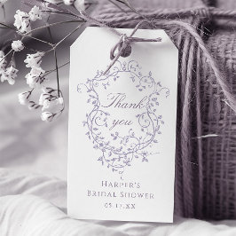 Elegant fransk lavendel bröllopsdusch tack presentetikett