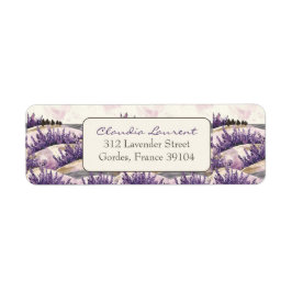Elegant Fransk Lavender Fält Returadress Returadress Etikett