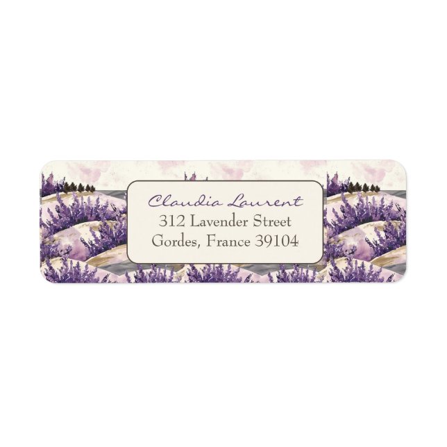 Elegant Fransk Lavender Fält Returadress Returadress Etikett (Framsidan)