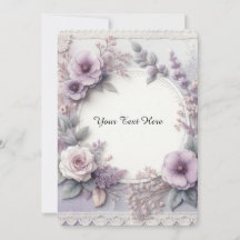 Elegant Fransk Lilac Pastel Blommigt och Snöre