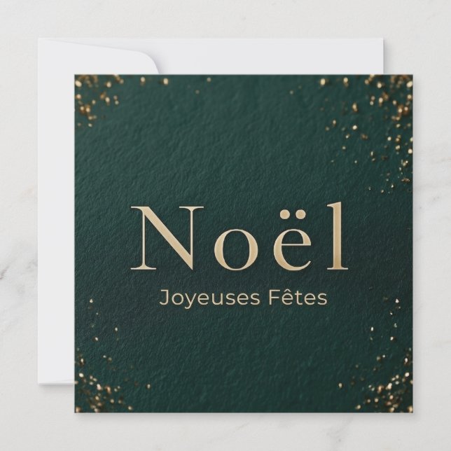Elegant fransk Noël Joyeuses Fetes jul Julkort (Framsida)